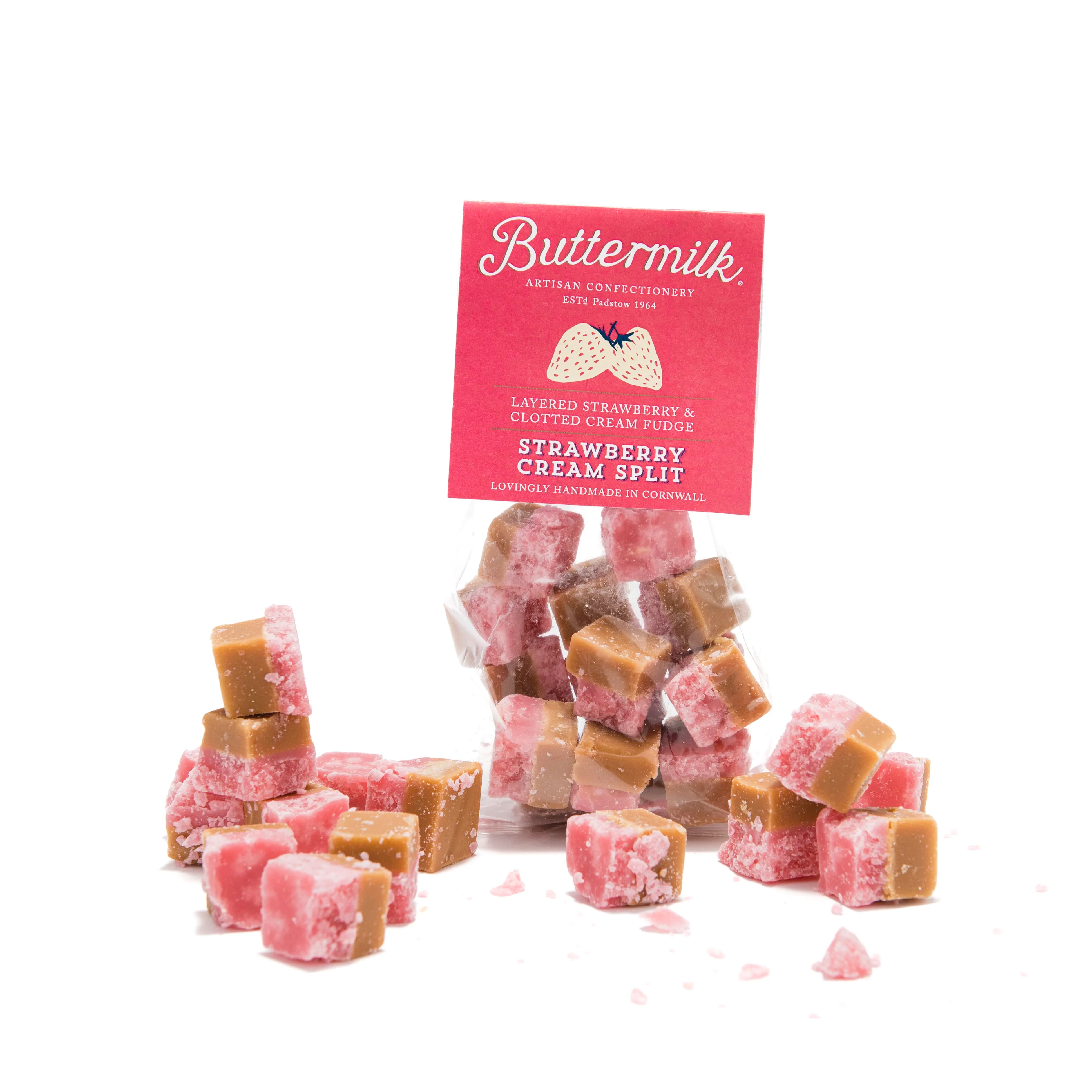 Buttermilk Strawberry Cream Split Fudge