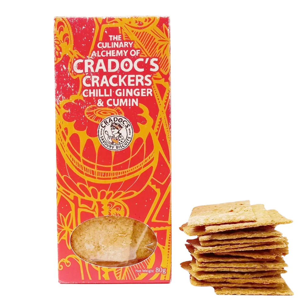 Cradoc's GF Chilli, Ginger & Cumin Crackers 80g