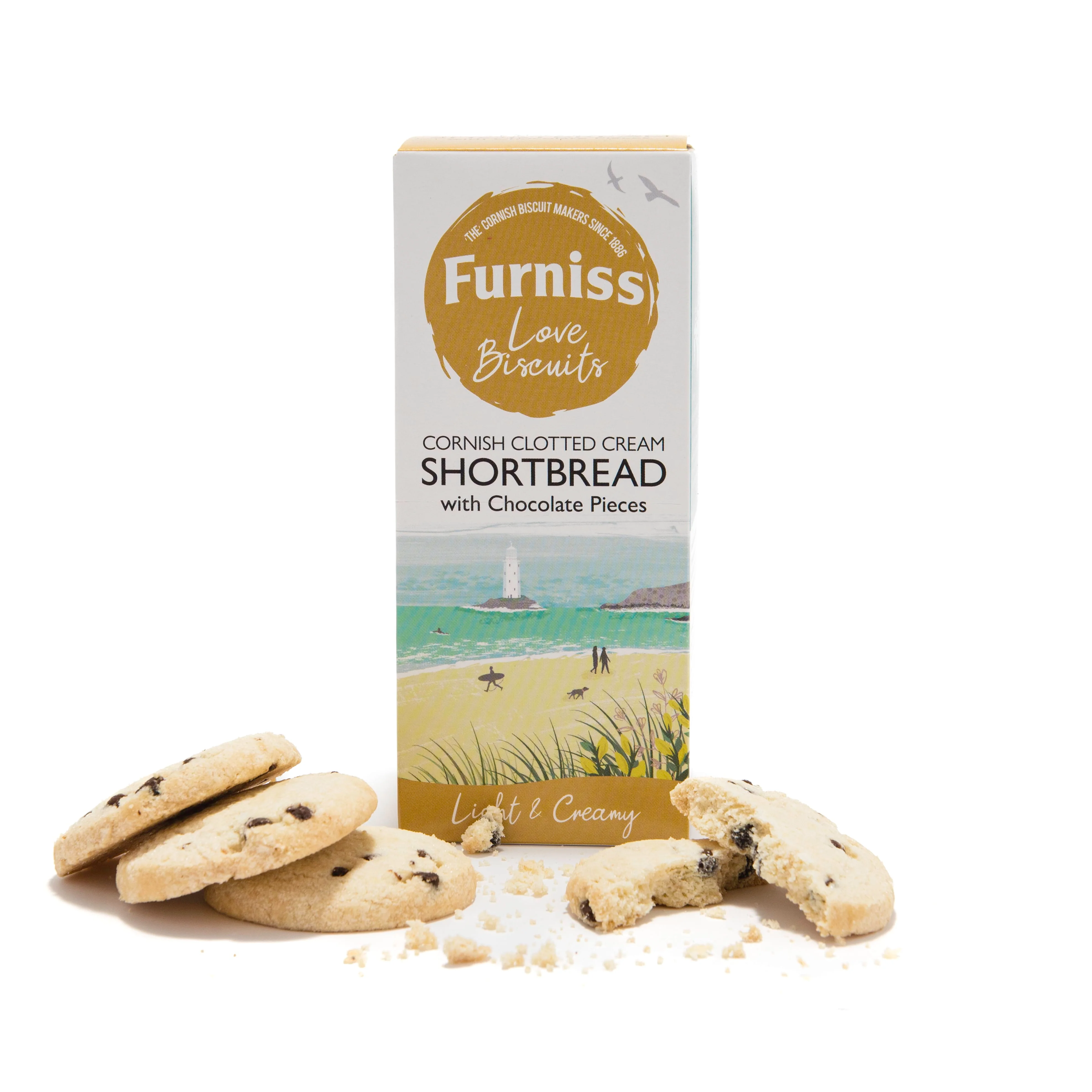 Furniss Cornish Clotted Cream Shortbread with Chocolate pieces