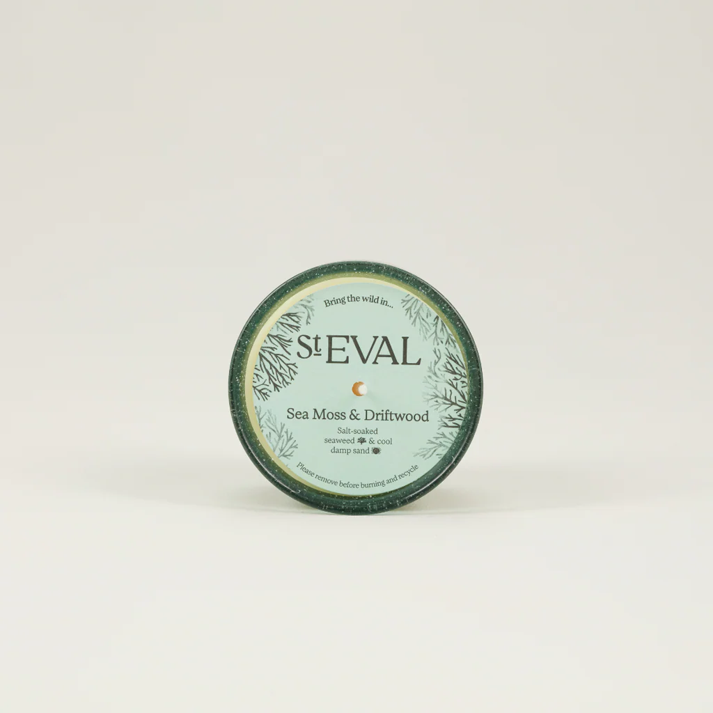 St Eval Bay Sea Moss & Driftwood, Sea Garden Glass Candle - Image 2